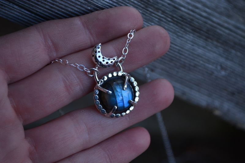 Labradorite Moon Necklace - product images  of 