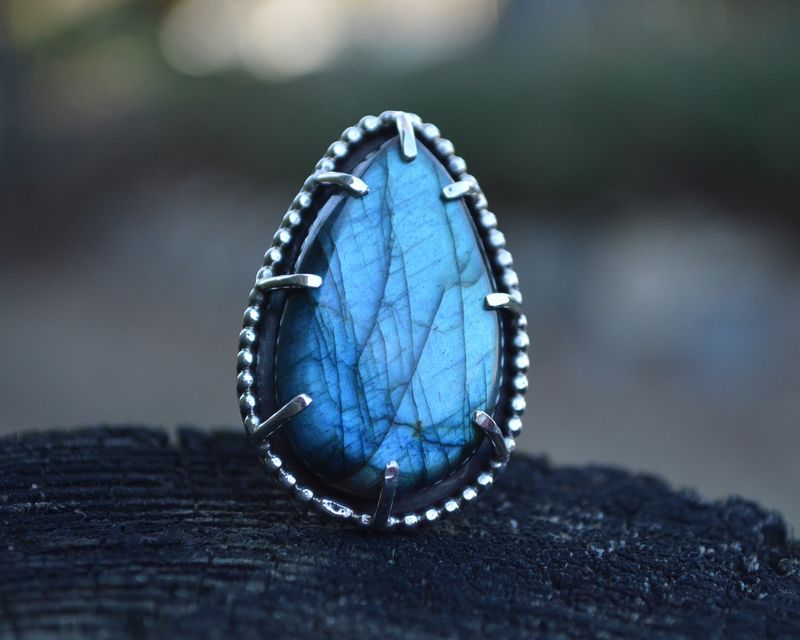 Labradorite Prong Ring Size 8.5 - product images  of 
