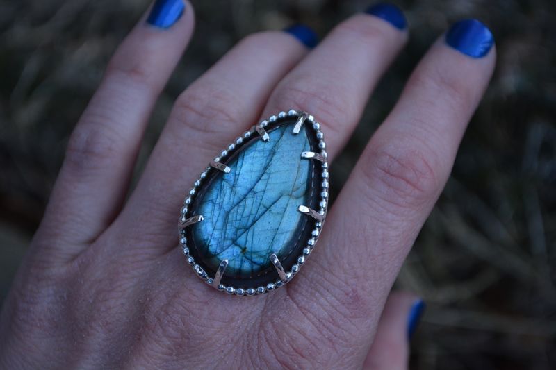 Labradorite Prong Ring Size 8.5 - product images  of 