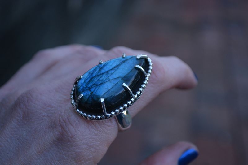 Labradorite Prong Ring Size 8.5 - product images  of 