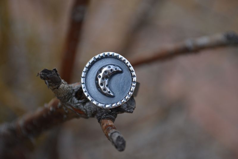 Crescent Moon Sterling Silver Ring - product images  of 