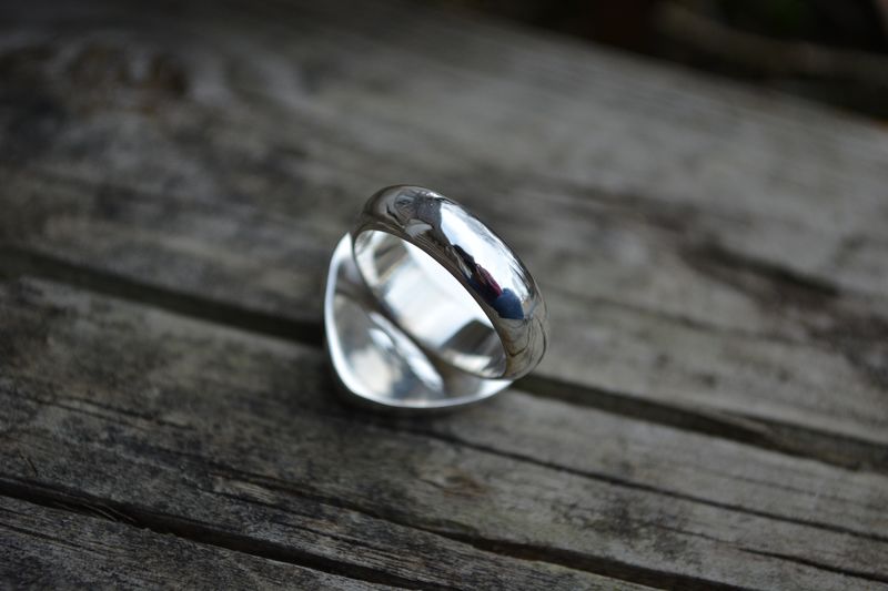 Dendritic Agate and Aquamarine Stone on Stone Ring Size 8.5-8.75 - product images  of 