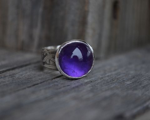 Amethyst,Ring,Floral,Wide,Band,amethyst ring, amethyst, amethyst sterling silver ring, amethyst floral band ring, amethyst wide band ring, wide band, purple amethyst ring, handmade amethyst ring, handmade purple amethyst ring, deep purple ring, purple gemstone ring, wide band amethyst 