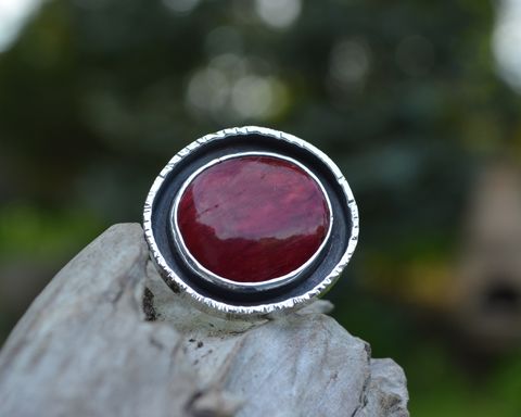 Red,Alunite,Ring,Size,7,red alunite ring. red alunite, handmade red alunite ring, statement ring. statement gemstone ring, gemstone ring, gemstone, artisan ring, red gemstone ring, sterling silver, size 7