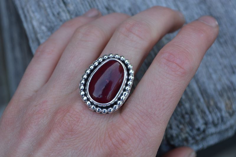 Red Alunite Ring Size 8.75 - product images  of 