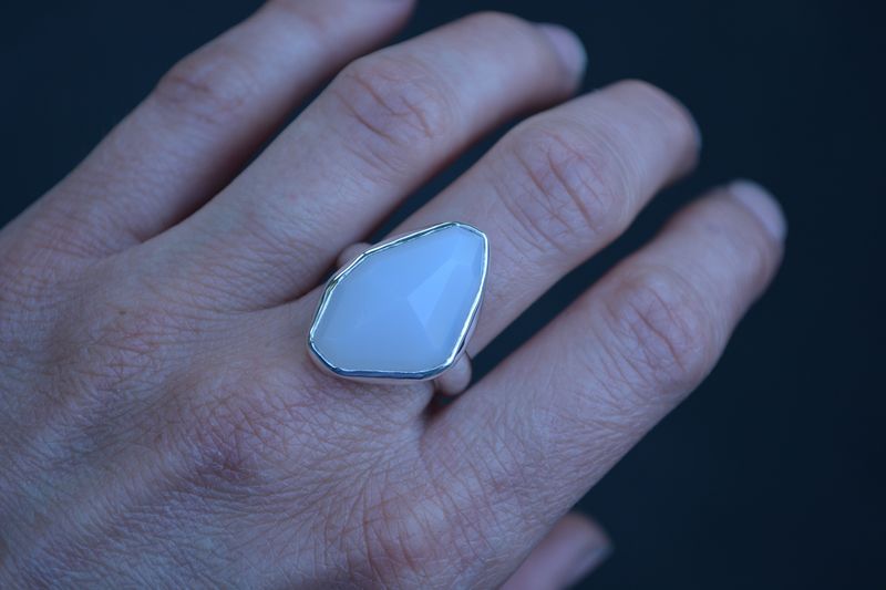 Blue Chalcedony Rose Cut Ring - product images  of 