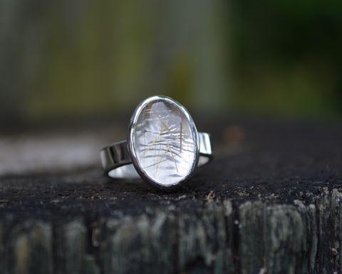Rutilated,Quartz,Ring,rutilated quartz ring, rutilated quartz, quartz, sterling silver, silver quartz ring, quartz ring, sterling rutilated quartz ring, golden rutilated quartz ring