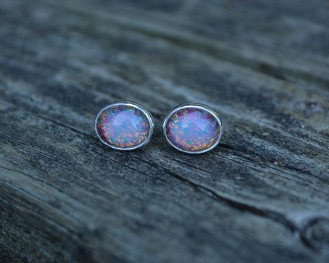 Vintage,Fire,Opal,Post,Earrings,,Sterling,Silver,vintage fire opal earrings, fire opal earrings, fire opal post earrings, opal post earrings, opal, vintage opal, opal post, opal earrings, glass opal, sterling silver