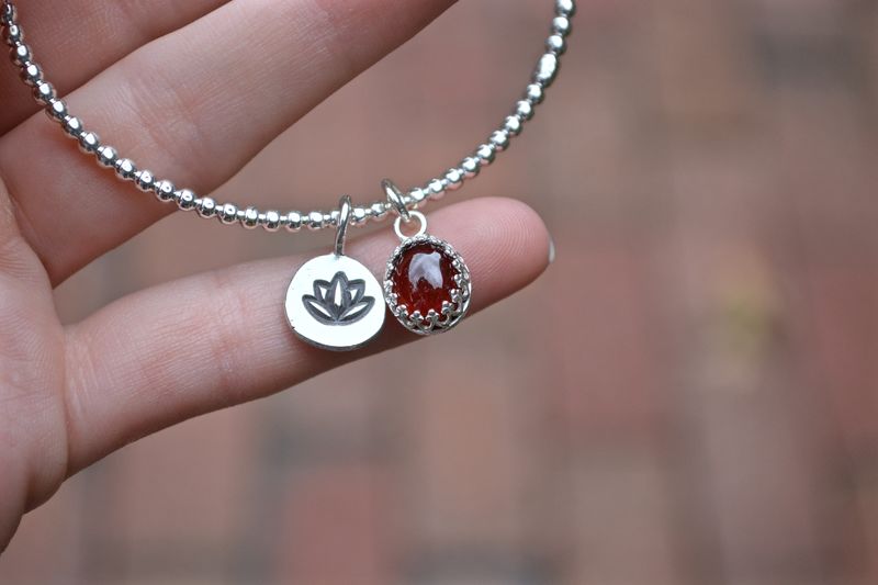 Lotus Bangle Bracelet with Gemstone - product images  of 