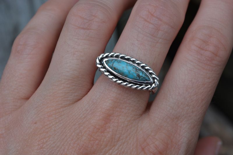 Turquoise Marquise Rings Size 6.25 & 7.5 - product images  of 
