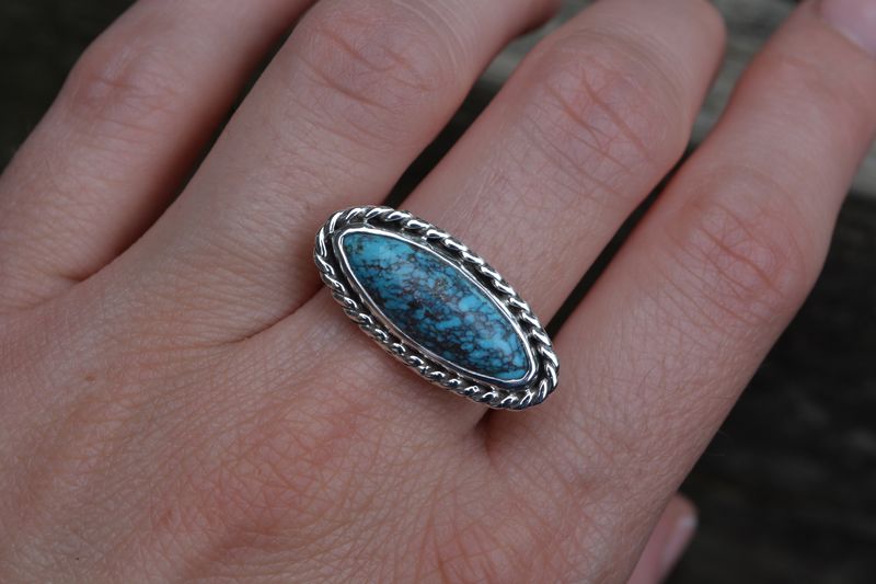 Turquoise Marquise Rings Size 6.25 & 7.5 - product images  of 