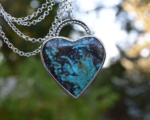 Statement,Turquoise,Heart,Necklace,statement turquoise necklace, turquoise necklace, turquoise heart necklace, heart necklace, gemstone heart necklace, kingman heart necklace, kingman turquoise heart necklace, kingman turquoise, handmade turquoise necklace, OOAK necklace, 