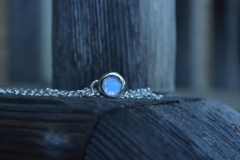 Faceted Rainbow Moonstone Necklace - product images  of 