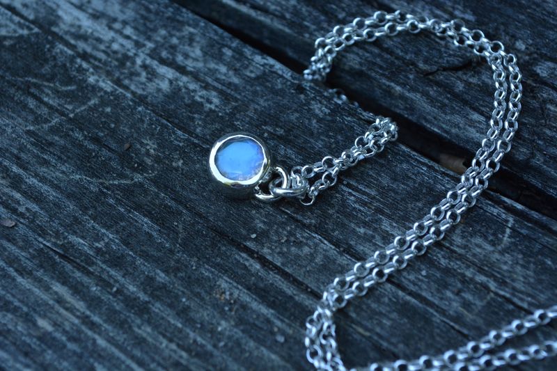 Faceted Rainbow Moonstone Necklace - product images  of 