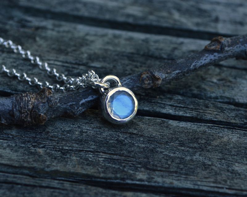 Faceted Rainbow Moonstone Necklace - product images  of 