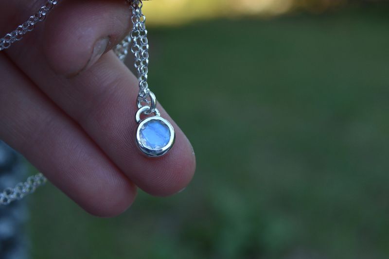 Faceted Rainbow Moonstone Necklace - product images  of 
