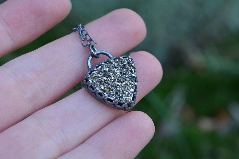 Silver Druzy Necklace - product images  of 