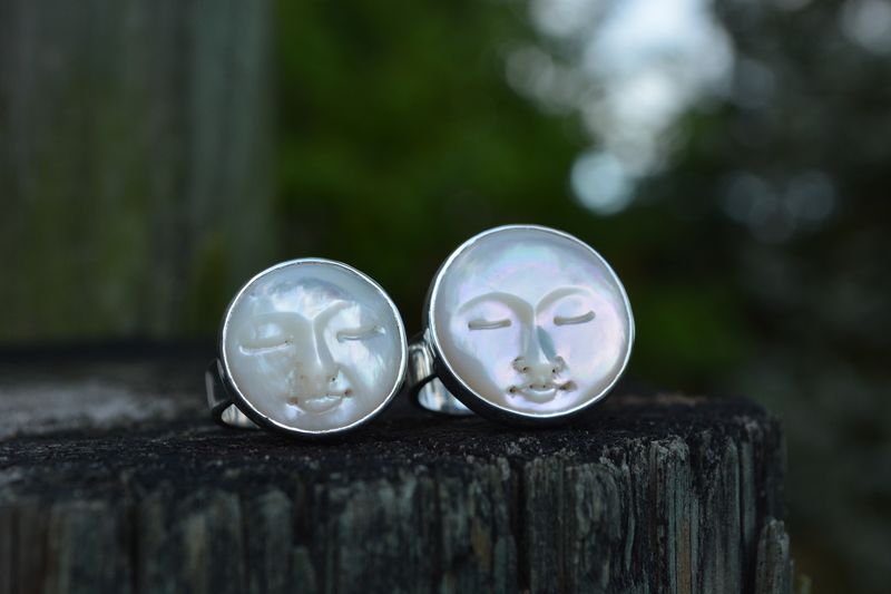 Mother of Pearl Man in Moon Rings - product images  of 