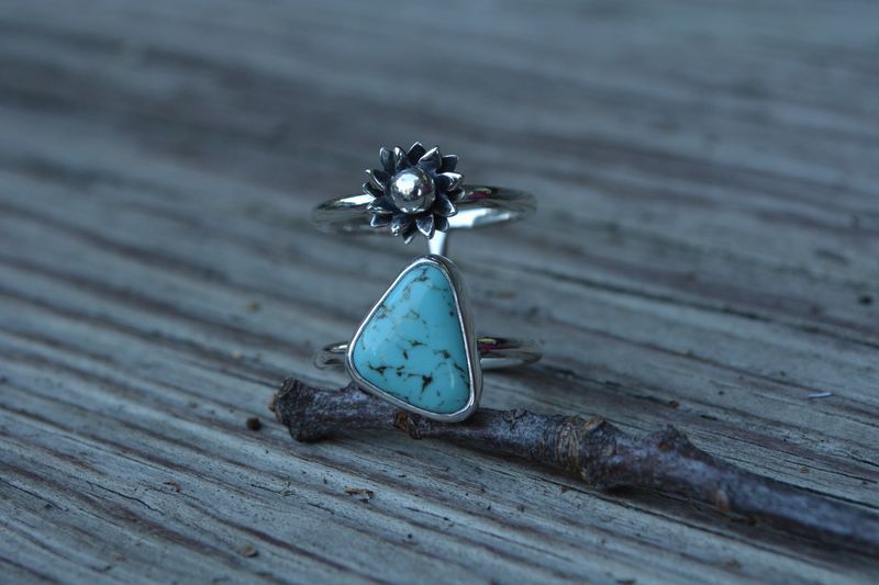 Turquoise Daisy Double Banded Ring Size 7 - product images  of 