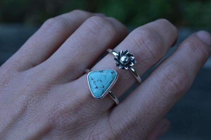 Turquoise Daisy Double Banded Ring Size 7 - product images  of 