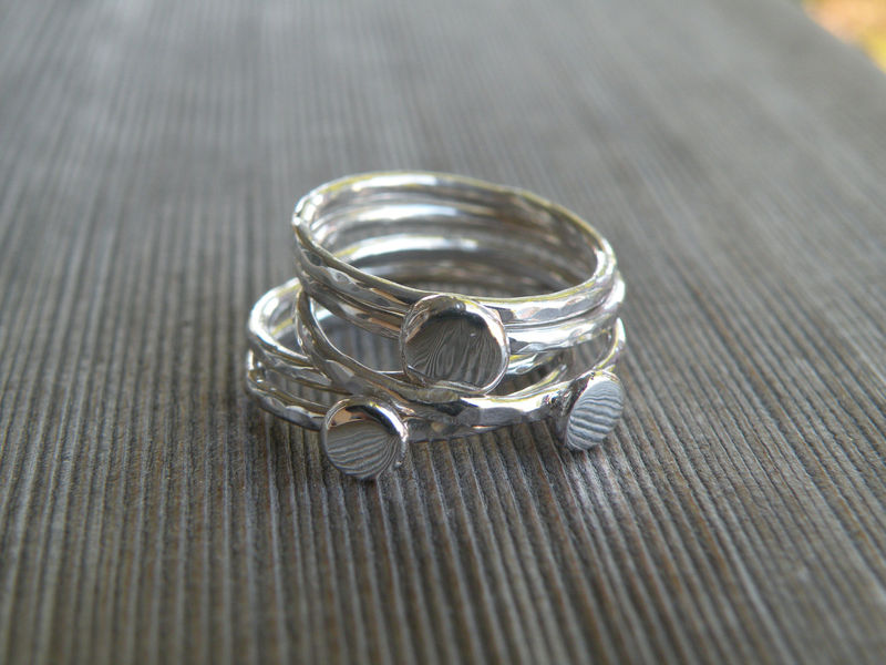 Sterling Silver Stack Rings, Stack Rings, Recycled Silver - product images  of 