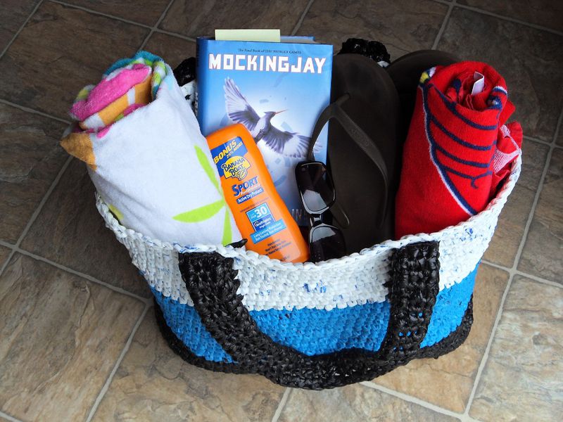 TriColor Large tote bag from recycled plastic - product images  of 