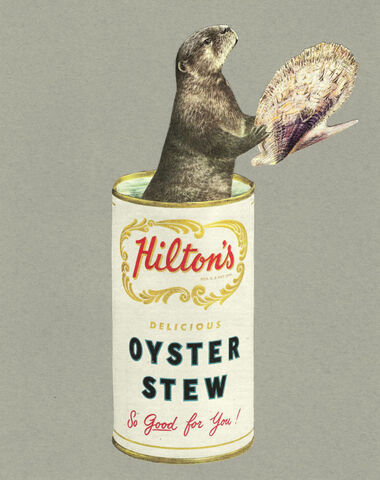 Oyster,Stew,,Original,Collage,original collage, original art collage, oyster stew, kitchen art art, collage art original