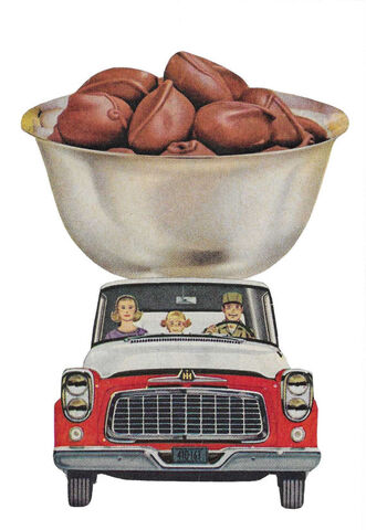 Chocolate,Car,,Original,Collage,original collage, original art collage, chocolate car, surreal food art, chocolate art, surreal art, collage art