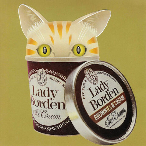 Ice,Cream,Cat,,Original,Collage,original collage, original art collage, ice cream, cat art, collage art