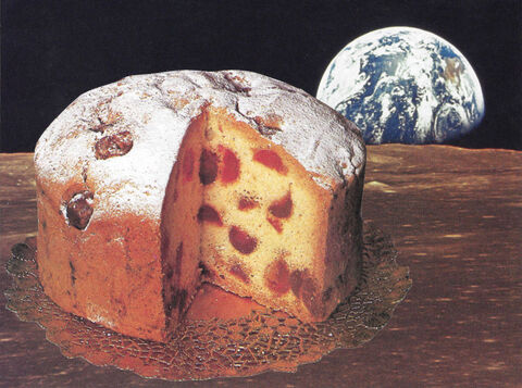 Space,Cake,,Original,Collage,original collage, original art collage, space cake, food art, collage art