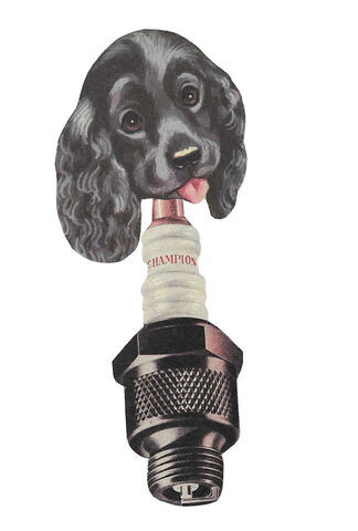 Sparky,,Original,Collage,original collage, original art collage, surreal dog art, collage art, surreal art, dog art