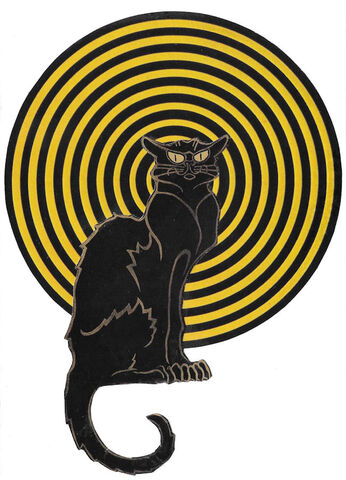 Black,Cat,,Original,Collage,original collage, original art collage, animal art, black cat art, original cat art, cat, collage art
