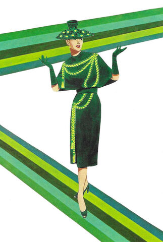Green,Fashion,,Original,Collage,original collage, original art collage, green art, fashion art, green fashion, retro