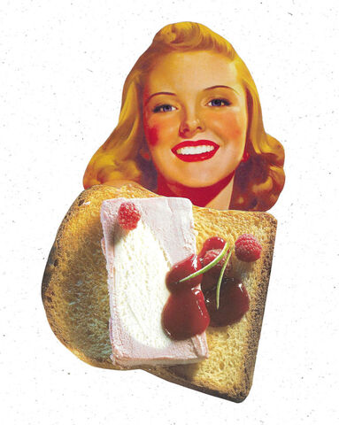 Toast,,Original,Collage,original collage, collage art, original art collage, toast, food art
