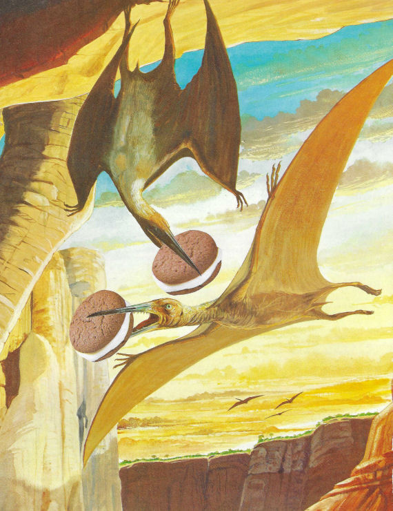 Original Collage Art - Pterodactyls Cookies Artwork - product images
