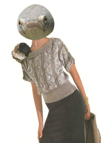 Original,Collage,Art,-,Surreal,Woman,Fish,Head,Artwork,original collage art, fish head woman paper collage, original surreal artwork, 5x7 retro fashion decor, unique hybrid creature gift, handmade surrealism