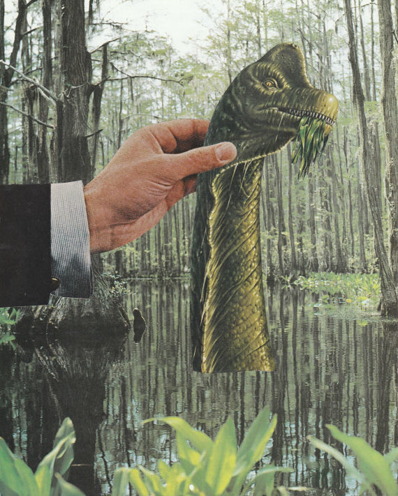 Original Collage Art - Swamp Creature Artwork - product images