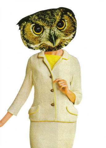 Original,Collage,Art,-,Fashionable,Owl,Artwork,original collage, owl head woman suit paper collage, anthropomorphic bird fashion surreal artwork, vintage clothing decor, unique funny bird lover gift, handmade collage art, animal in clothes