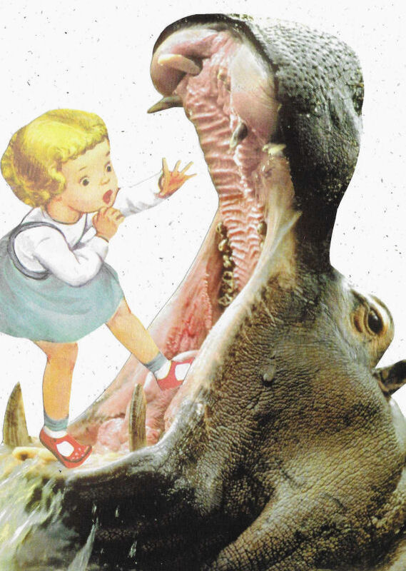 Original Collage Art - What Big Teeth You Have Artwork - product images