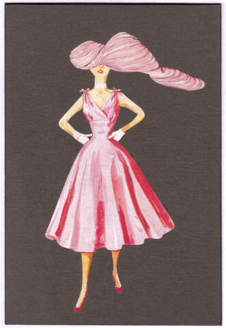 Original,Collage,Art,-,The,Pink,Veil,Artwork,original collage, woman pink dress, pink veil mysterious fashion artwork, retro fashion decor, handmade collage art