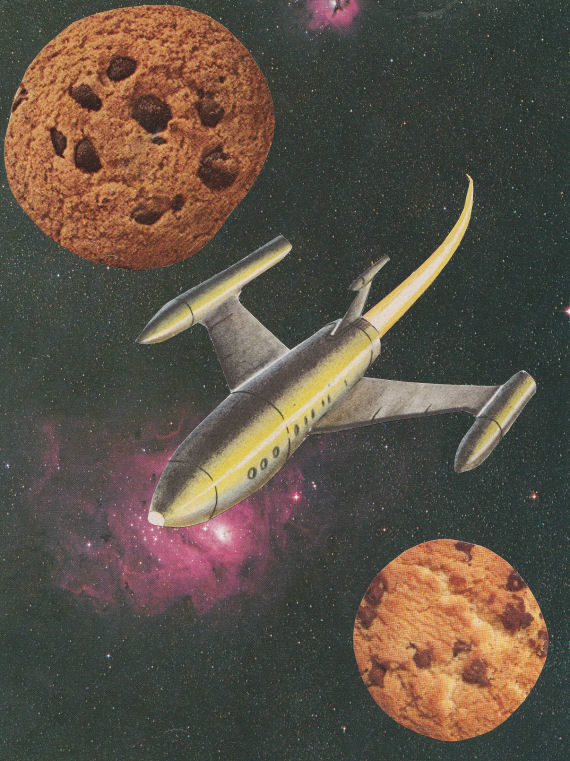 Original Collage Art - Space Snack Artwork - product images