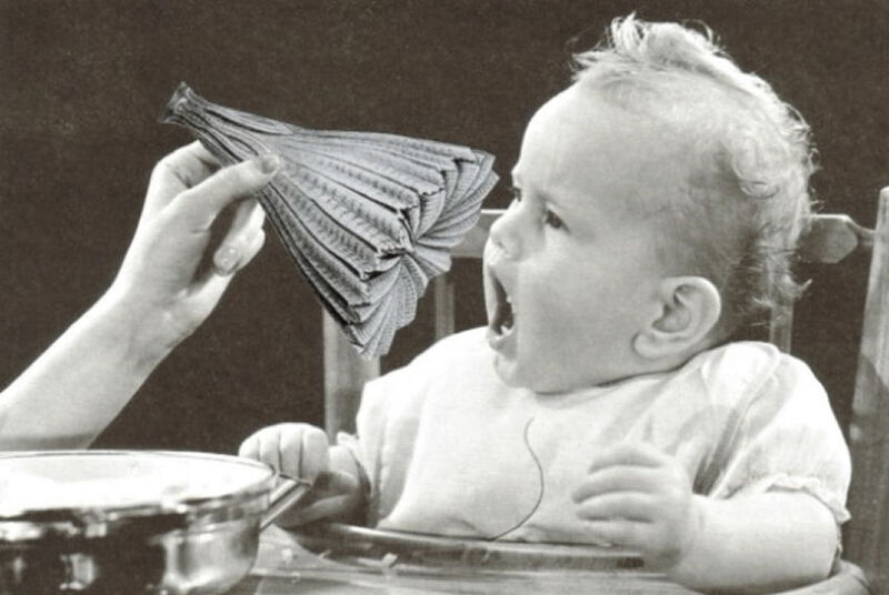 Original Collage Art - Baby's First Food Artwork - product images