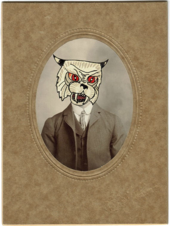 Original Collage Art - Gentleman Cat Artwork - product images