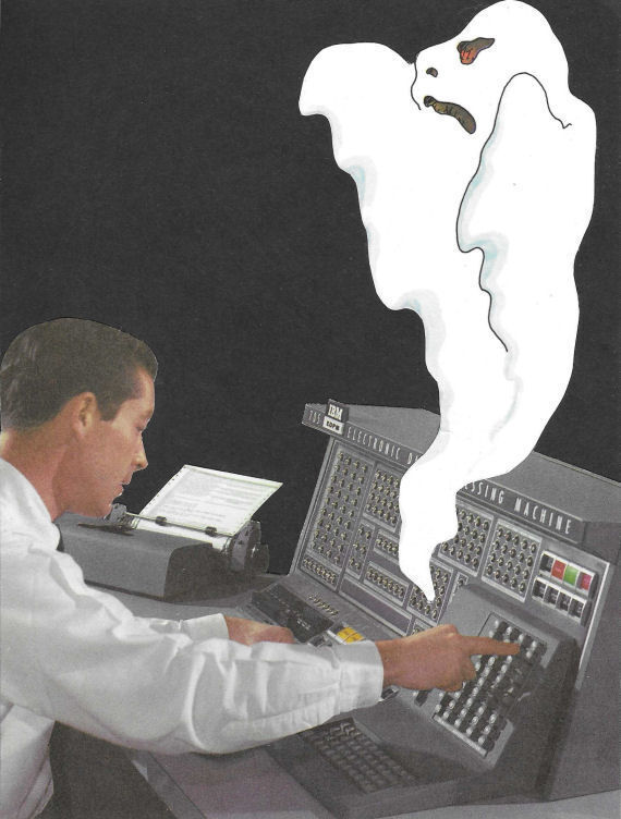 Original Collage Art - The Ghost in the Machine Artwork - product images