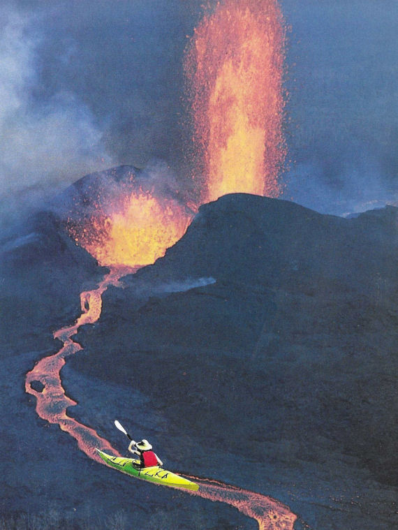 Original Collage Art - Extreme Kayaking Artwork - product images