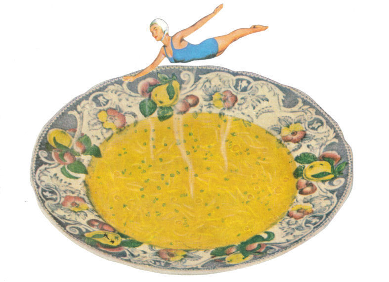 Original Collage Art - Soup of the Day Artwork - product images