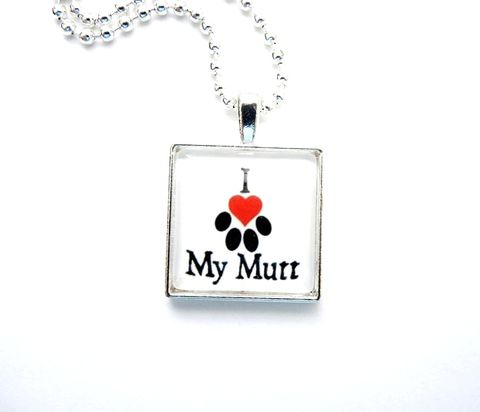 I,Love,My,Mutt,Necklace,Paws,in,the,City,Rescue,Jewelry,mutt necklace, mutt jewelry, rescue necklace, rescue jewelry, for him, for her, necklace, dog, cat, pet jewelry, pet necklace, charity, bright silver, pet lover necklace