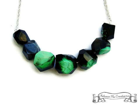 Black,Green,Geometric,Agate,Gemstone,Necklace,gemstone necklace, necklace, for her, releasemecreations, gift for her, jewelry for her, black agate, geometric necklace, geometric gemstone necklace, statement necklace, jewelry, green, green and black