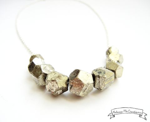 Faceted,Pyrite,Gemstone,Necklace,pyrite, pyrite necklace, faceted pyrite necklace, gemstone necklace, jewelry, necklace, for her, release me creations, gold, silver