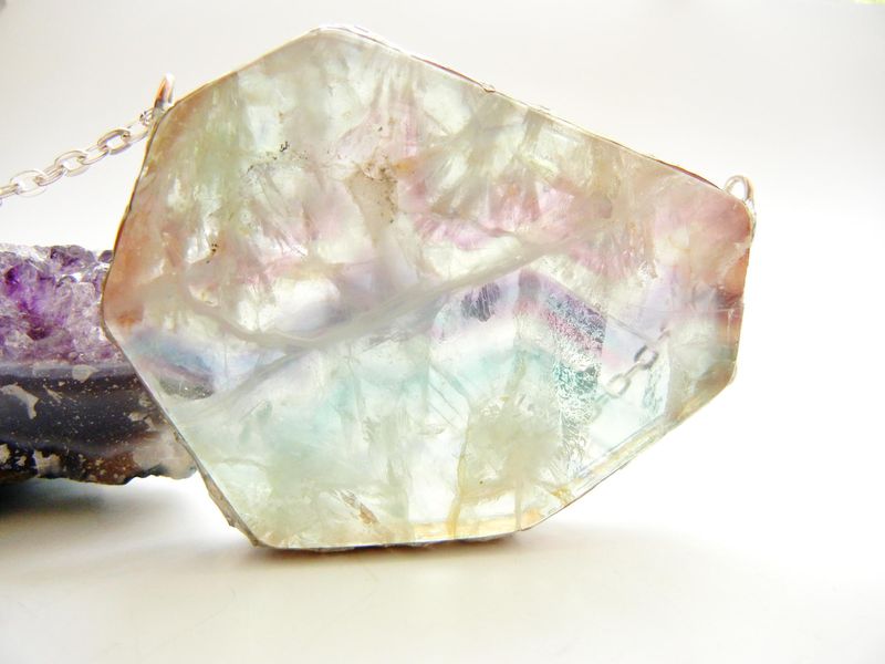 RESERVED FOR LAURIE: Dramatic Geometric Fluorite Slab - product image  